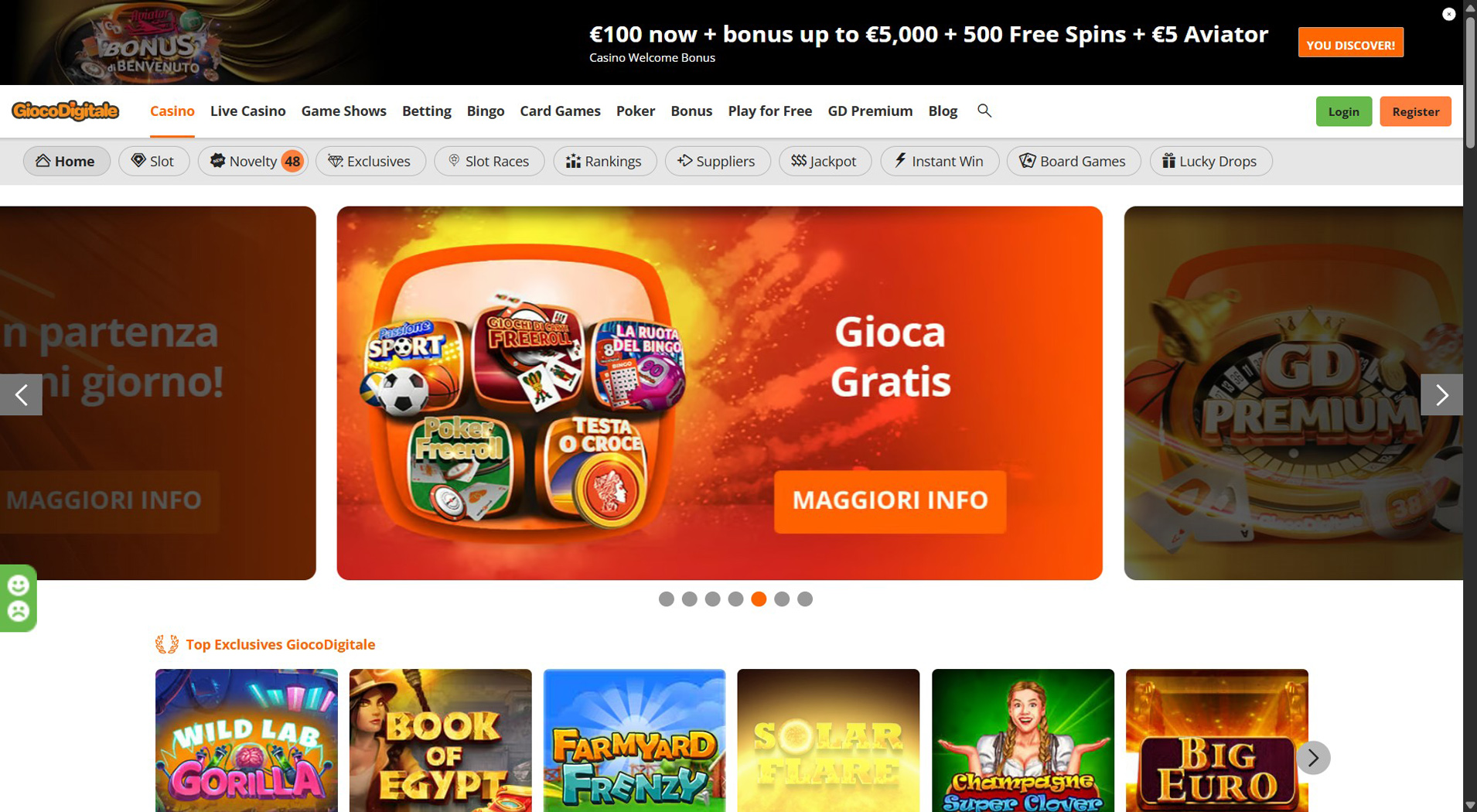 5. Gioco Digitale- Voucher prepagato mobile Casino Choice