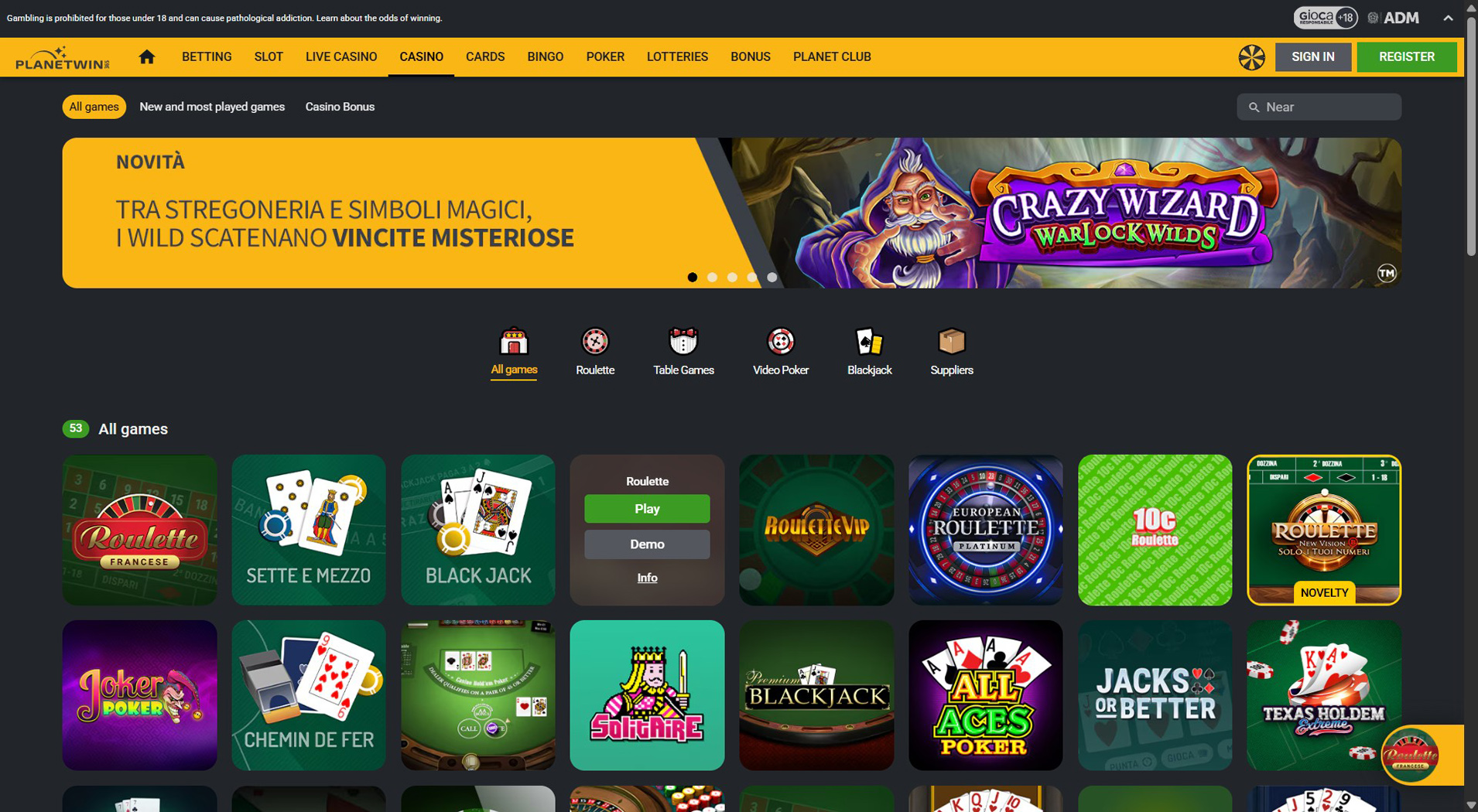 8. Planetwin365- Bonus popolare del casinò AstroPay